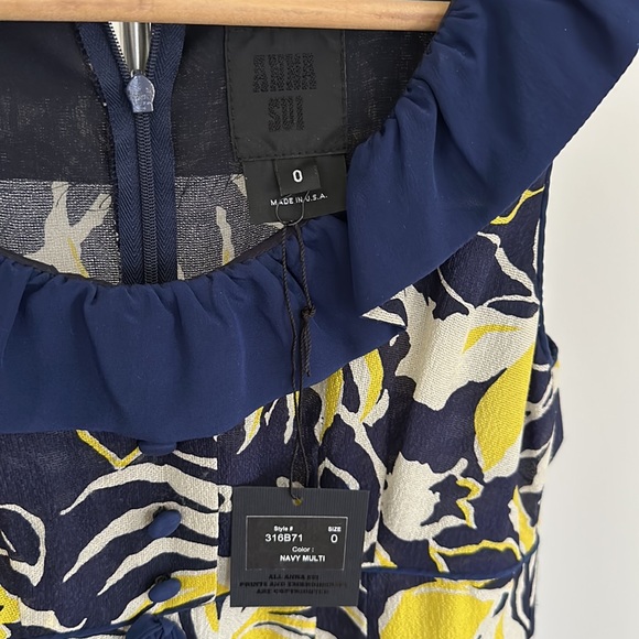 Anna Sui - silk dress size 0 nwt - Picture 5 of 12